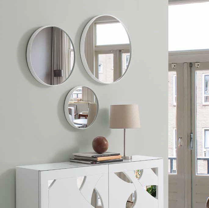 Recibidor Moderno con Espejo, color: Blanco - Negro