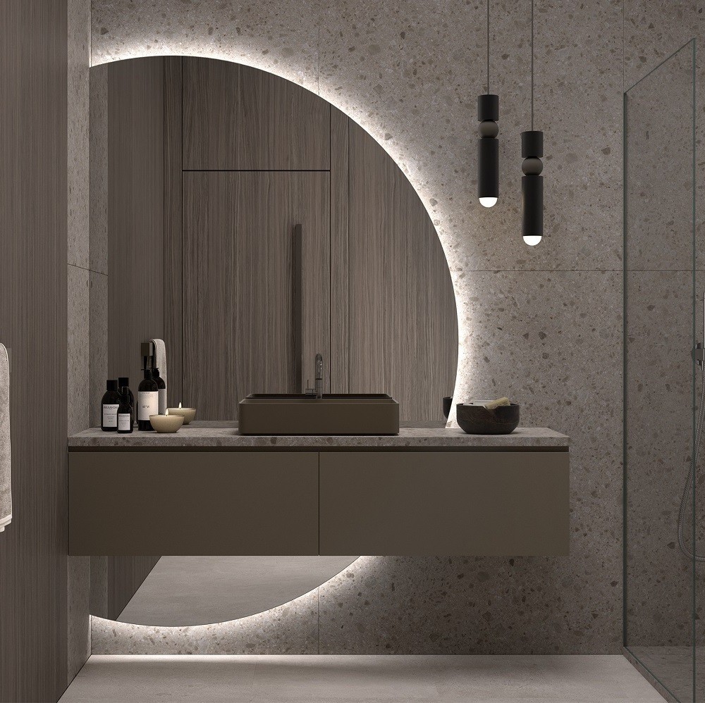 Espejo de baño redondo con luz LED Moon