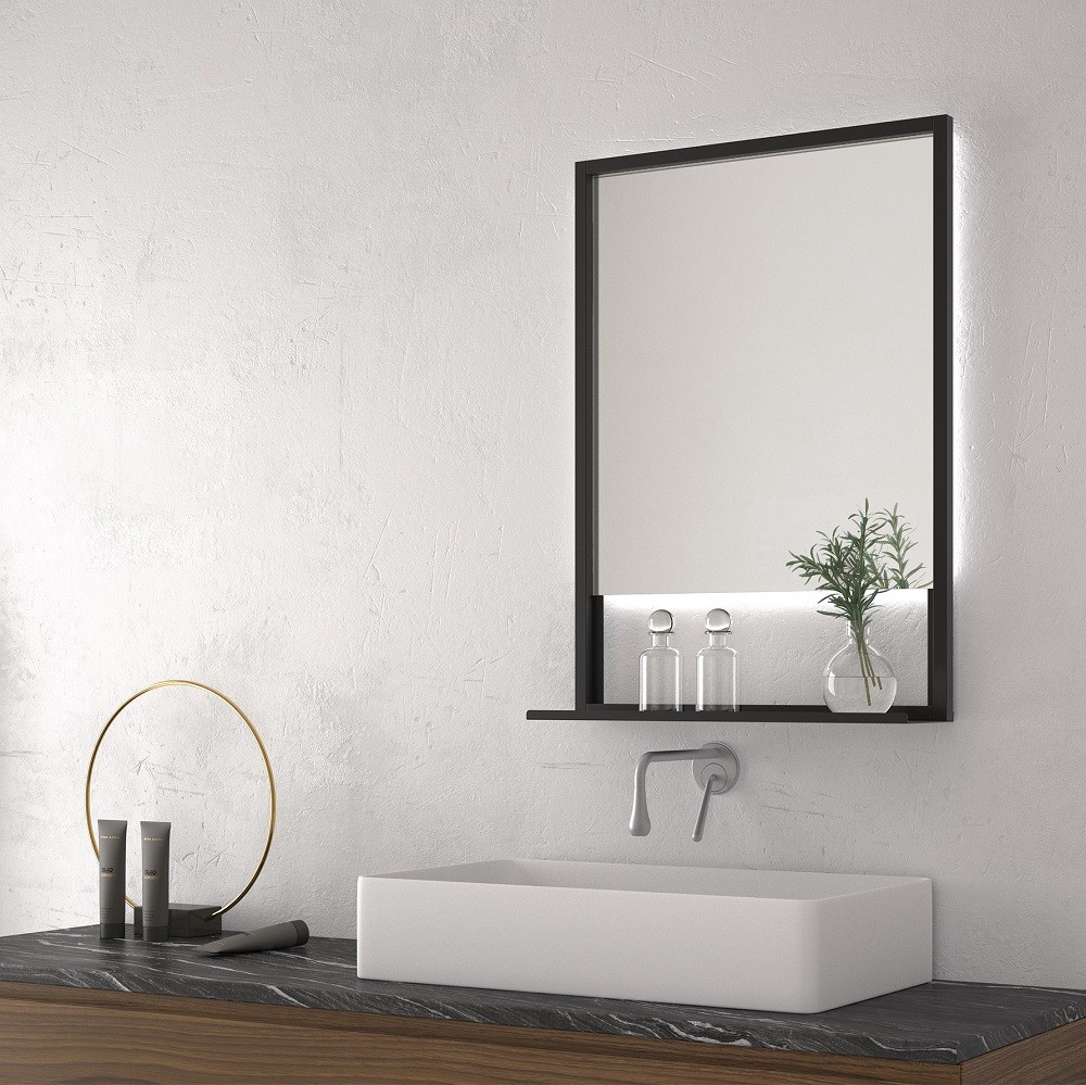 Espejo para cuarto de baño elegancia madera metal 60 x 80