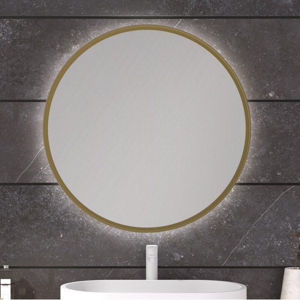 Specchio rotondo da parete 80cm moderno cornice nera per bagno ingresso -  713E