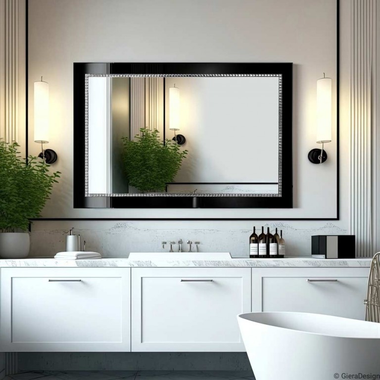 Espejo de baño EULALIA negro  Espejos para baños, Espejos, Decoración de  unas