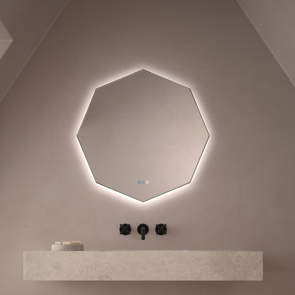 Espejo Poligonal Retroiluminado Para Baño