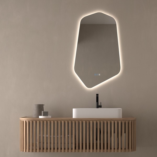 Espejo Irregular Con Luz LED Para Baño