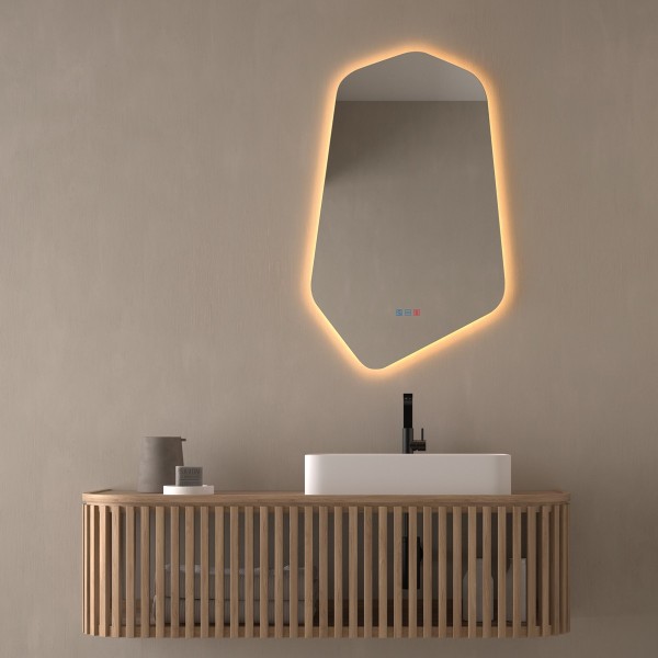 Espejo Irregular Con Luz LED Para Baño