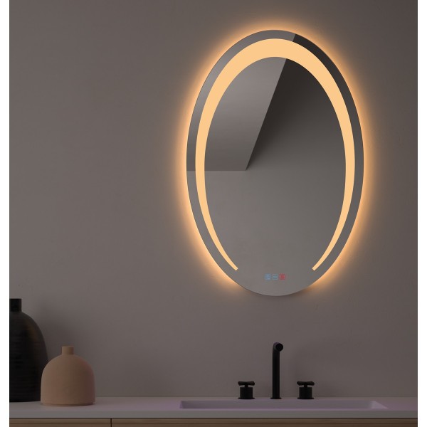 Espejo Ovalado Para Baño Con LED