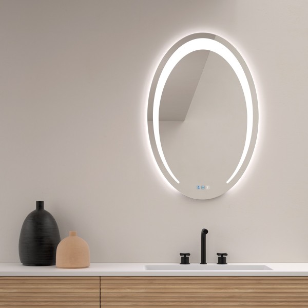 Espejo Ovalado Para Baño Con LED