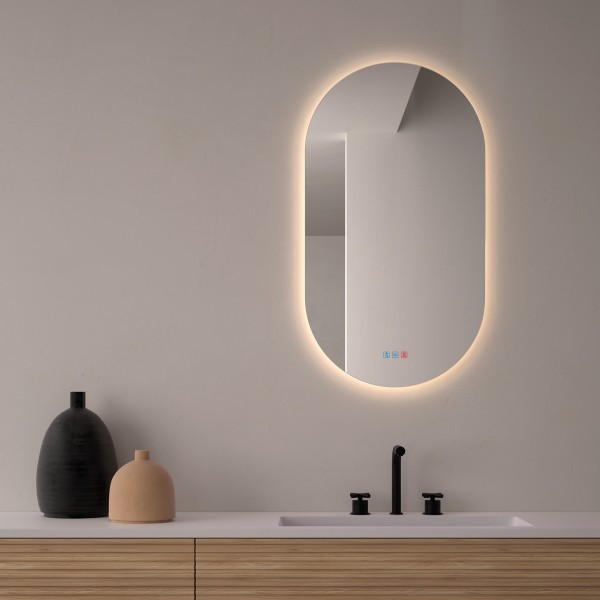 Espejo Ovalado LED Para Baño